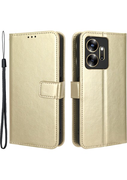 Infinix Zero 20 4g X6821 Çılgın At Doku Telefon Kılıfı Pu Deri Cüzdan Anti-Damla Çevirme Stand Kapağı (Yurt Dışından)