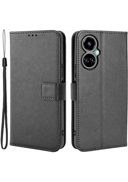 Tecno Camon 19 4g Flip Cüzdan Dokusu Askılı Pu Deri Kapak (Yurt Dışından)