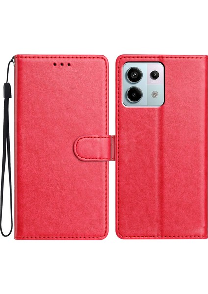 Xiaomi Redmi Note 13 Pro 5g / Poco X6 5g Deri Telefon Cüzdan Standı Kullanışlı Askı ile Kapak (Yurt Dışından)