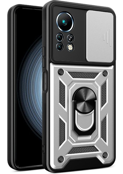 Infinix Note 11 Sürgülü Kamera Kapağı Tasarım Telefon Vaka Kickstand Shockproof Cep Telefon Kapağı (Yurt Dışından)