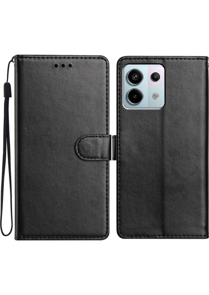 Xiaomi Redmi Note 13 Pro 5g / Poco X6 5g Deri Telefon Cüzdan Standı Kullanışlı Askı ile Kapak (Yurt Dışından)