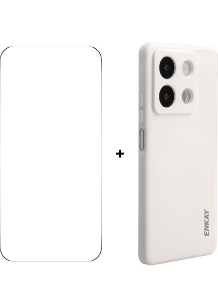 Xiaomi Poco X6 5g / Redmi Note 13 Pro 5g Düz Kenar Telefon Kapağı + 9h Cam Koruyucu (Yurt Dışından)