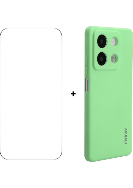Xiaomi Poco X6 5g / Redmi Note 13 Pro 5g Düz Kenar Telefon Kapağı + 9h Cam Koruyucu (Yurt Dışından)