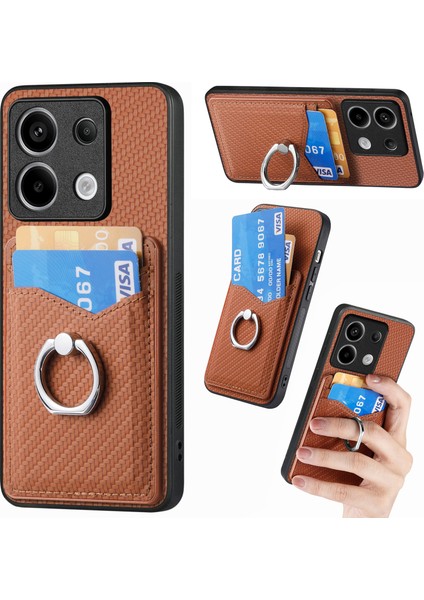 Xiaomi Poco X6 5g / Redmi Note 13 Pro 5g Deri+Pc+Tpu Kart Yuvaları Telefon Kapağı (Yurt Dışından)
