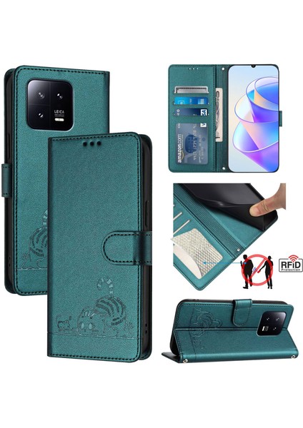Xiaomi 13 Rfıd Engelleme Pu Deri Cüzdan Telefon Kapağı (Yurt Dışından)