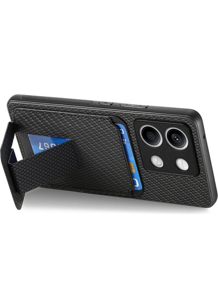 Xiaomi Redmi Note 13 5g Karbon Fiber Doku Deri Kaplamalı Tpu Kart Yuvası Telefon Kapağı (Yurt Dışından)