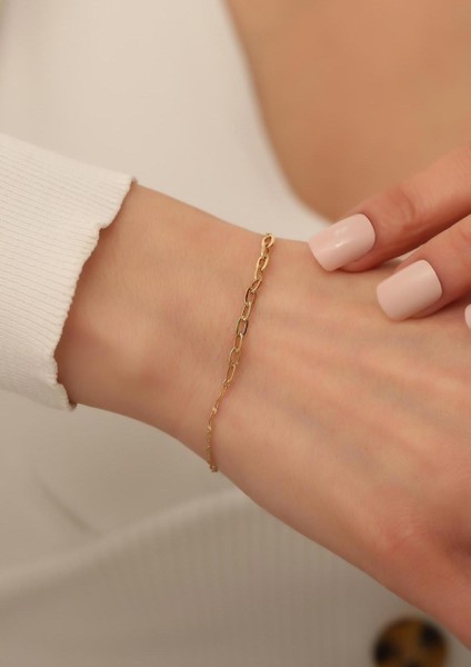 14 Ayar Altın Dimida Aynalı Ataş Bileklik fiyatları