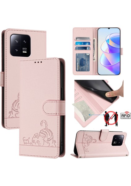 Xiaomi 13 Rfıd Engelleme Pu Deri Cüzdan Telefon Kapağı (Yurt Dışından)