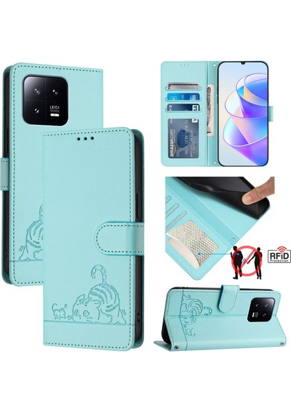 Xiaomi 13 Rfıd Engelleme Pu Deri Cüzdan Telefon Kapağı (Yurt Dışından)