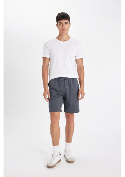 New Regular Fit Bisiklet Yaka Basic Düz %100 Pamuk Kısa Kollu Tişört V7699AZ24SP