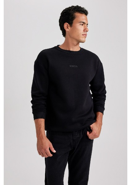 Boxy Fit Bisiklet Yaka Baskılı Sweatshirt X8282AZ23AU fırsatları