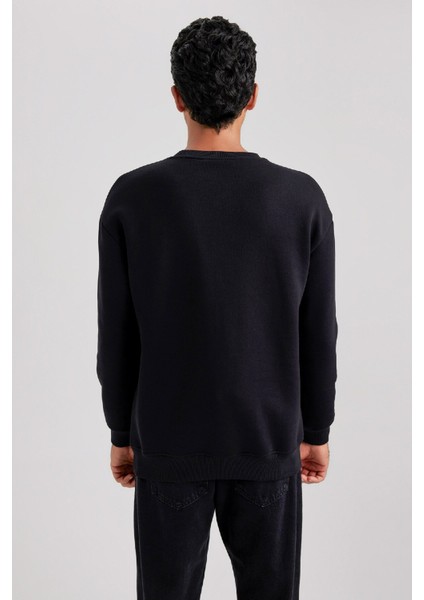 Boxy Fit Bisiklet Yaka Baskılı Sweatshirt X8282AZ23AU
