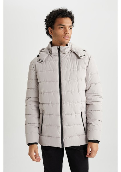 Rüzgar Geçirmez Şişme Mont Slim Fit Kapüşonlu Suni Kürk Astarlı Fermuarlı R0216AZ23AU modelleri