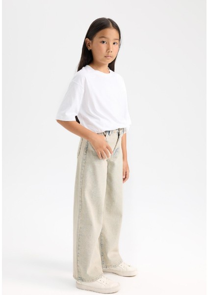 Kız Çocuk Wide Leg Geniş Bol Paça Cepli Pantolon D3720A824WN