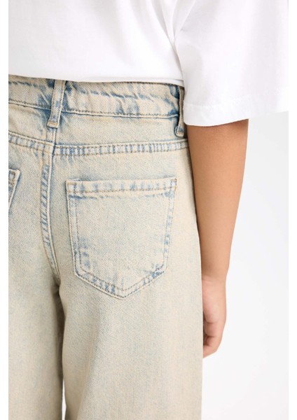 Kız Çocuk Wide Leg Geniş Bol Paça Cepli Pantolon D3720A824WN