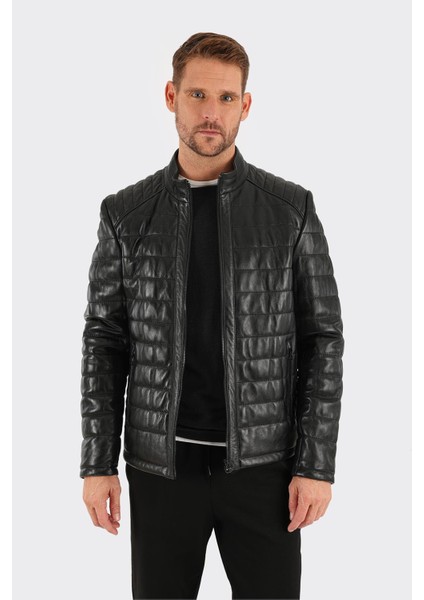 Siyah Deri Erkek Ceket