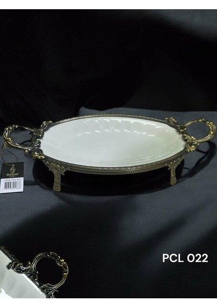 Royking Elegance Oval Sunum Tabak Antique 41 cm Pcl 022