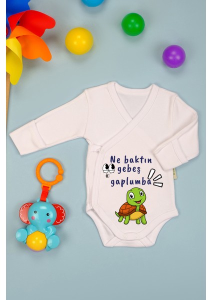 Gebeş Gaplumbağa Baskılı Kruvaze Zıbın