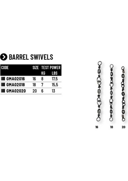 Barrel 3 Jointed Zincir Fırdöndü 12P fiyatları