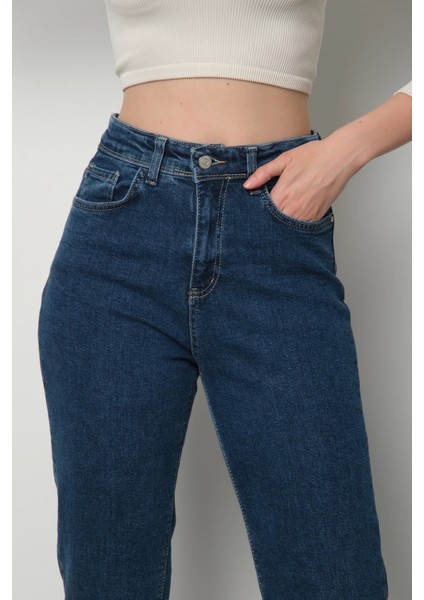 Kadın Mavi Mom Jeans