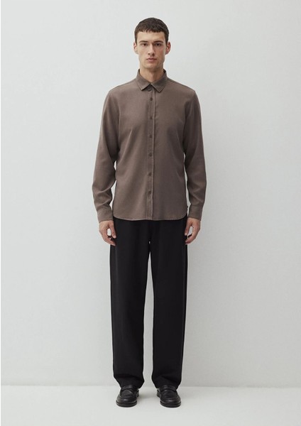 Kahverengi Tencel Tm Lyocell Gömlek Regular Fit / Normal Kesim 0210818-71550