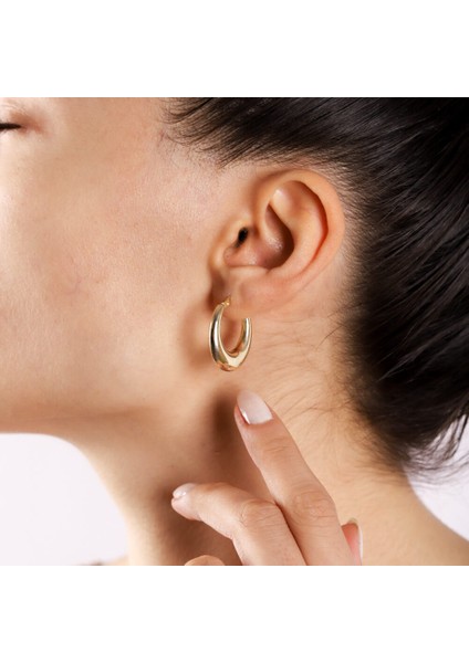 Altın Damla Halka Küpe 2 cm 14 Ayar fırsatları