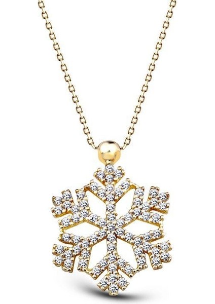 14 Ayar Altın Kar Tanesi Kolye