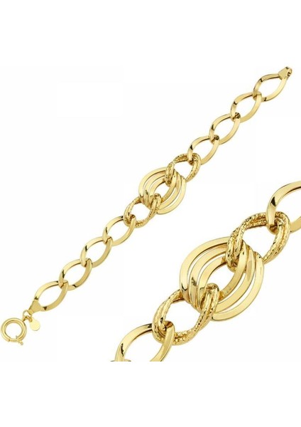 14 Ayar Altın Bileklik Hallow Modeli Sg42-57511