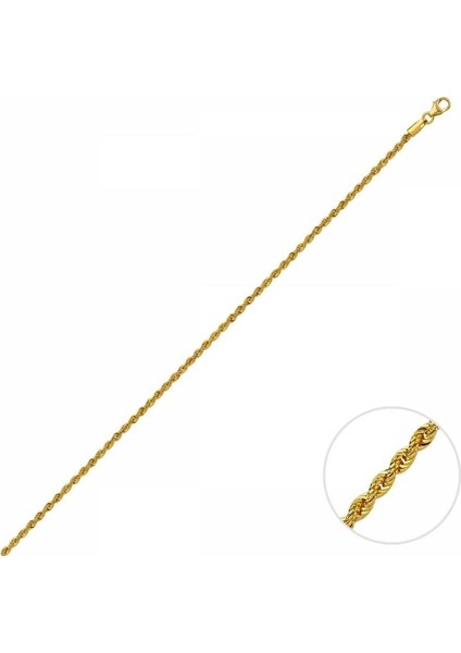 45 Cm Altın Lazer Halat Zincir T2010