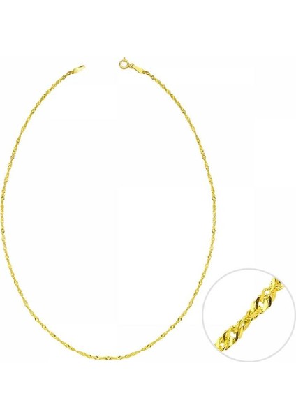 45 Cm Altın Singapur Zincir 1,70Mm