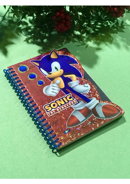 Lisanslı Sonic Hologramlı Spiralli 80 Yaprak A6 Çizgili Not Defteri 15X11CM