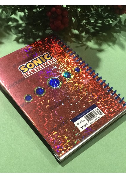 Lisanslı Sonic Hologramlı Spiralli 80 Yaprak A6 Çizgili Not Defteri 15X11CM