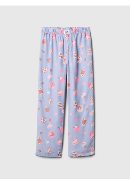 Kız Çocuk Lila %100 Geri Dönüştürülmüş Flannel Pijama Altı