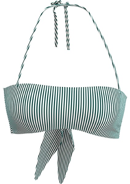 Olaian Kadın Çıkarılabilir Pedli Straplez Bikini Üstü - Mavi - Dokulu - Laura