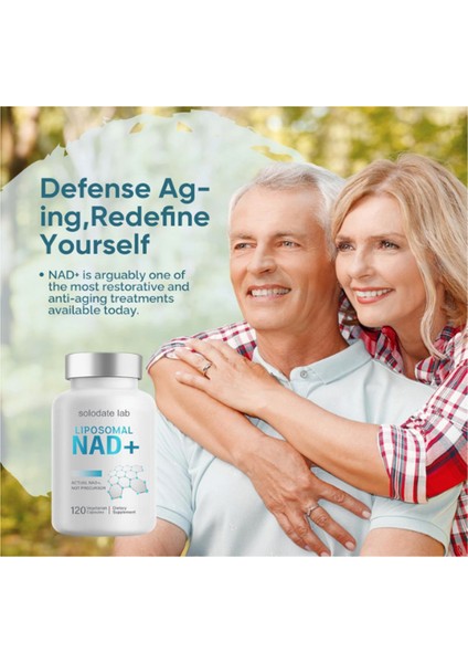 Lab Liposomal Nad Supplement, Highest Nad+ Potency For Anti-Aging, Energy, Focus - 120 Capsul.made In Usa