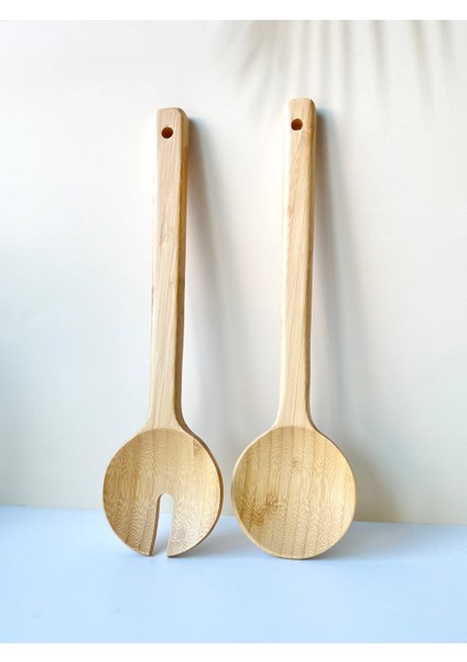 Bambu Salata Servis Kaşığı Seti - 2 Parça Kaşık