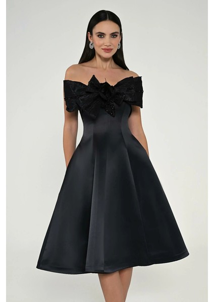 KADIN ABİYE STRAPLEZ FİYONK DETAYLI MİNİ ŞIK ELBİSE