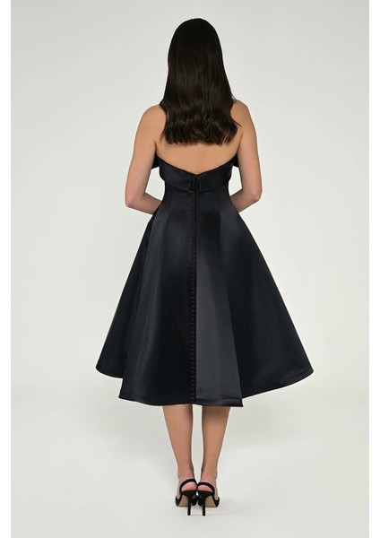 KADIN ABİYE STRAPLEZ FİYONK DETAYLI MİNİ ŞIK ELBİSE modelleri