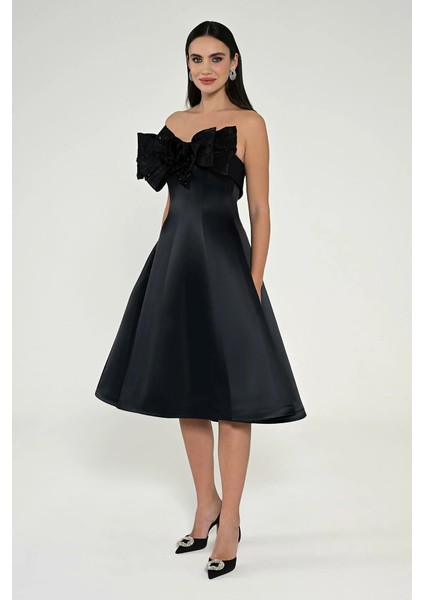 KADIN ABİYE STRAPLEZ FİYONK DETAYLI MİNİ ŞIK ELBİSE fırsatları