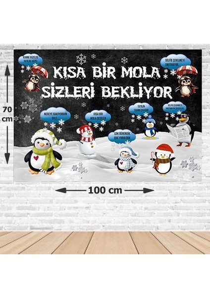 Penguen Temalı Kısa Bir Mola Afişi 70*100 cm