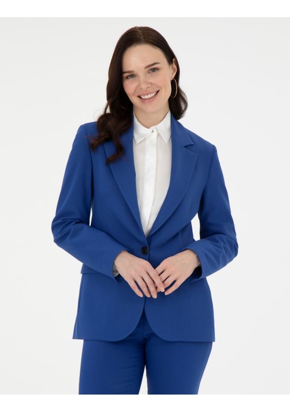 Kadın Saks Slim Fit Ceket 50290392-VR045