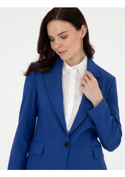 Kadın Saks Slim Fit Ceket 50290392-VR045 modelleri