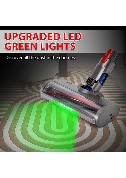 Dyson V7 V8 V10 V11 V15 Yeşil LED Işıklı Vakum Fırça Başlığı (Yurt Dışından)