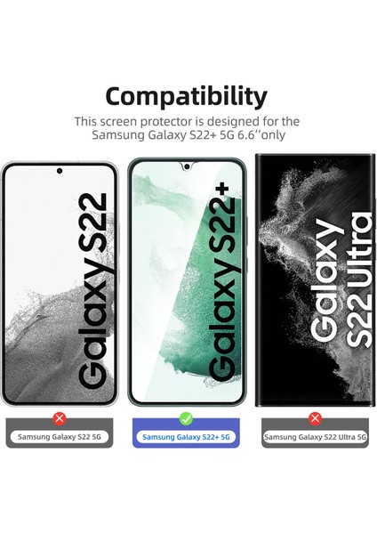 Samsung Galaxy S22 Plus Temperli Cam Ekran Koruyucu 9h Ultra Koruma (3 Adet) modelleri