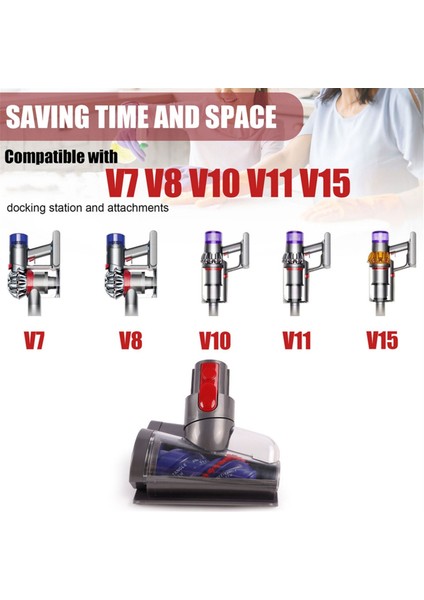 Dyson V7 V8 V10 V11 V15 Için Anti-Tangle Mini Motorlu Fırça Başlığı (Yurt Dışından)