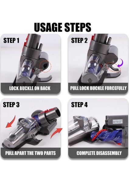 Dyson V7 V8 V10 V11 V15 Için Anti-Tangle Mini Motorlu Fırça Başlığı (Yurt Dışından)