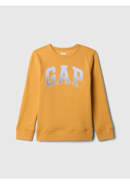 Erkek Çocuk Sarı Gap Logo Grafikli Fleece Sweatshirt