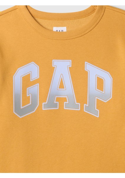 Erkek Çocuk Sarı Gap Logo Grafikli Fleece Sweatshirt