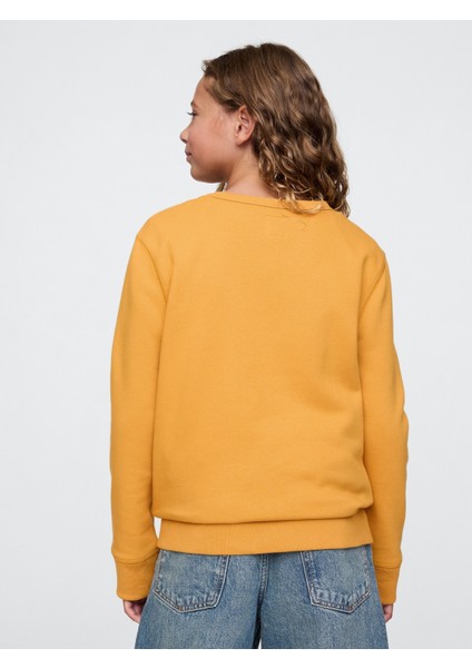 Erkek Çocuk Sarı Gap Logo Grafikli Fleece Sweatshirt
