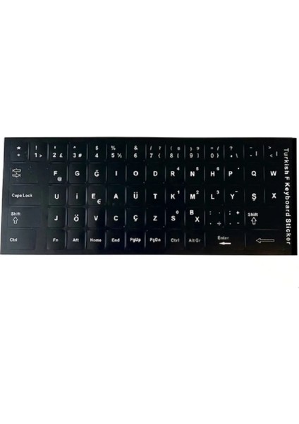 Klavye Çıkartmaları Türkçe F Klavye Sticker Notebook ve Pc Uyumlu Klavye Etiketi Silinmez Alfabe Düzeni Harf Stiker